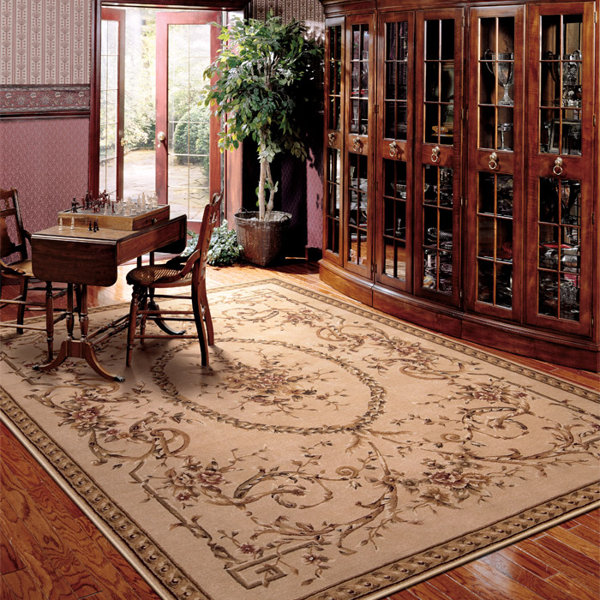 Astoria Grand Leland Handmade HandKnotted Wool Beige Rug Wayfair